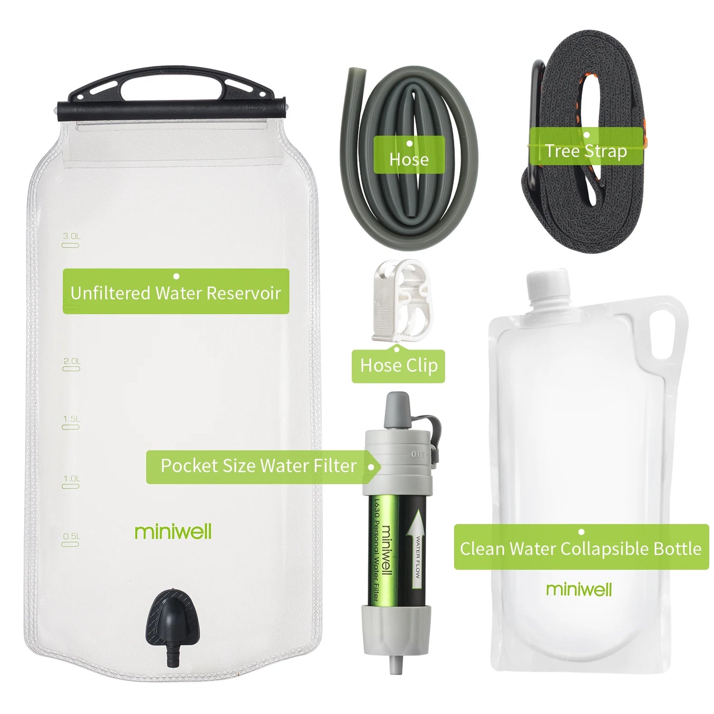 Miniwell L630 Personal Water Filter Straw For Camping Survival