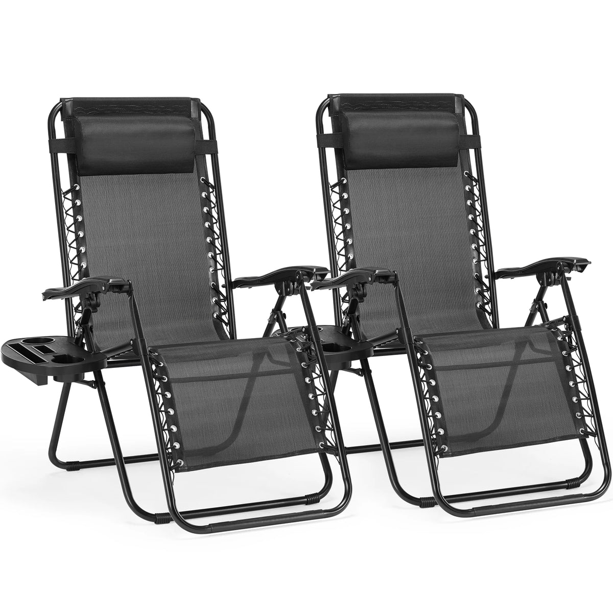 JHK Zero Gravity Portable Recliner Lounge Chair With Cup Holder