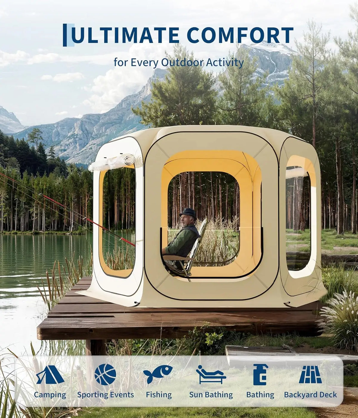 TACLEEKII Pop Up Screen Tent Portable Instant Bubble Shelter