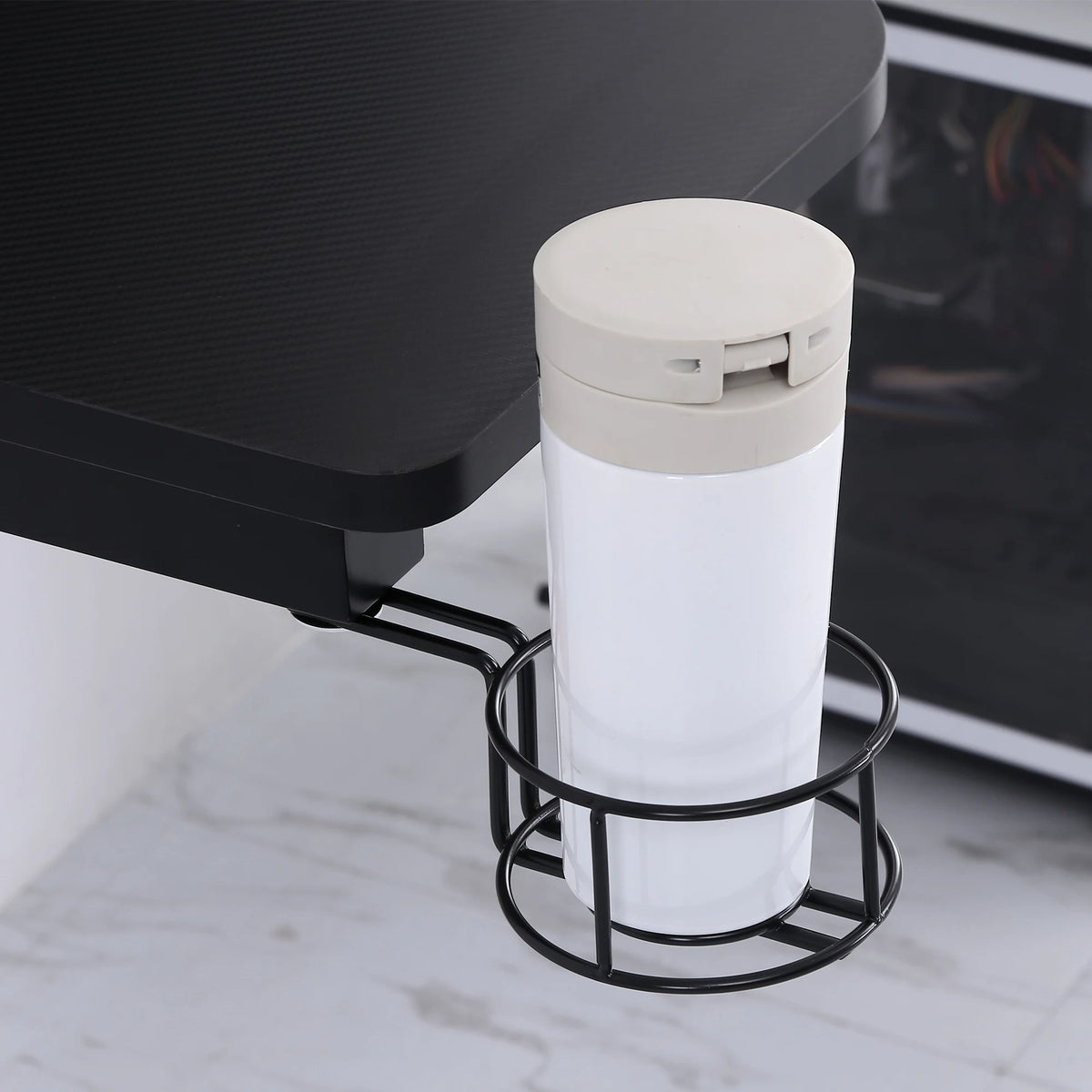 HOMCOM Racing Gaming Desk With Monitor Shelf And Cup Holder