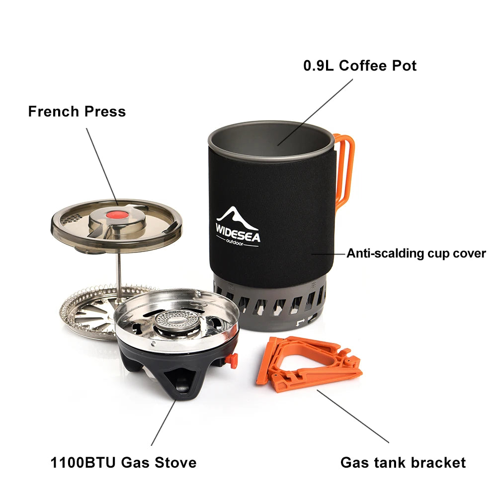 Widesea Camping Cooking System With Heat Exchanger Aluminum Alloy