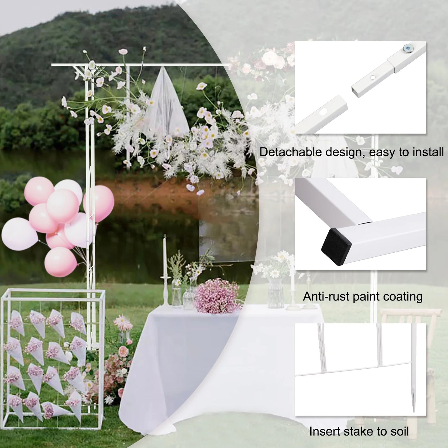 Metal Garden Arch Arbor For Outdoor Wedding And Pergola Trellis