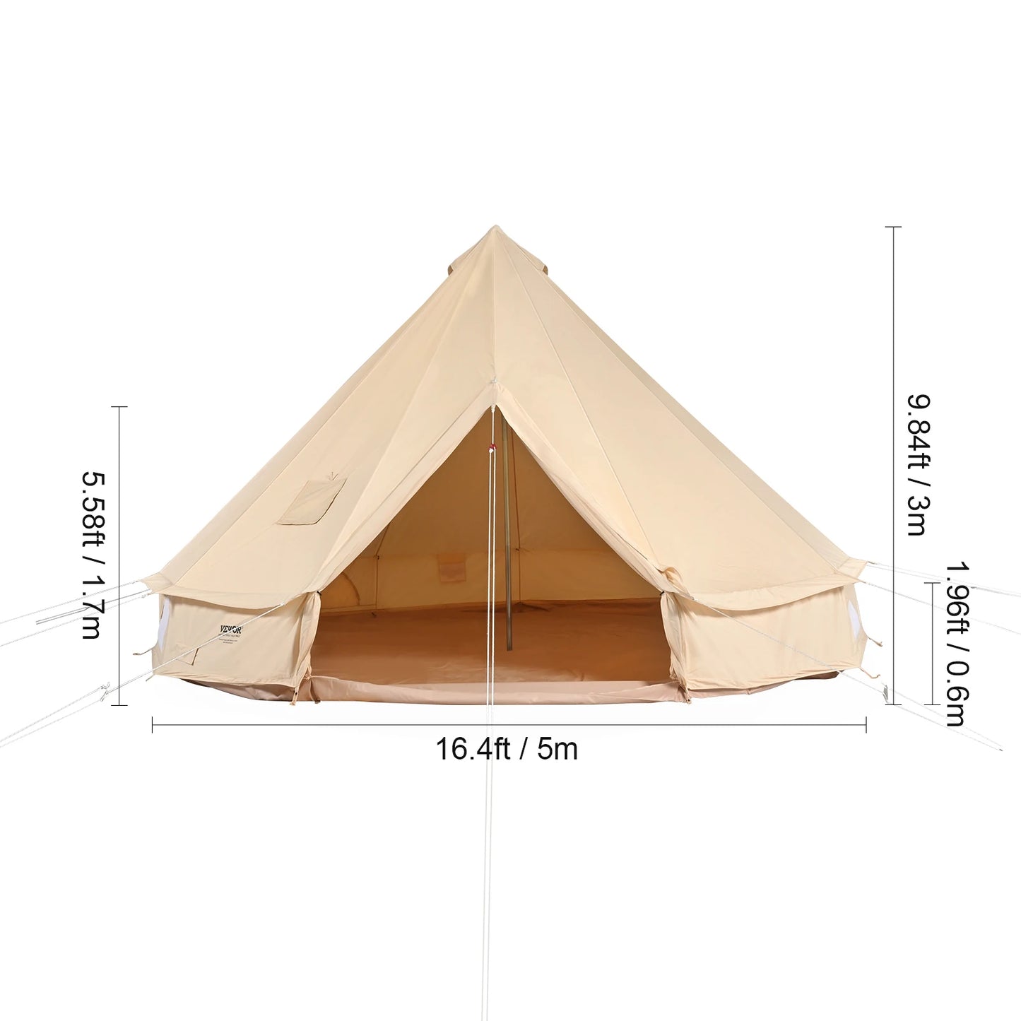 SucceBuy Breathable Canvas Bell Tent For Outdoor Camping