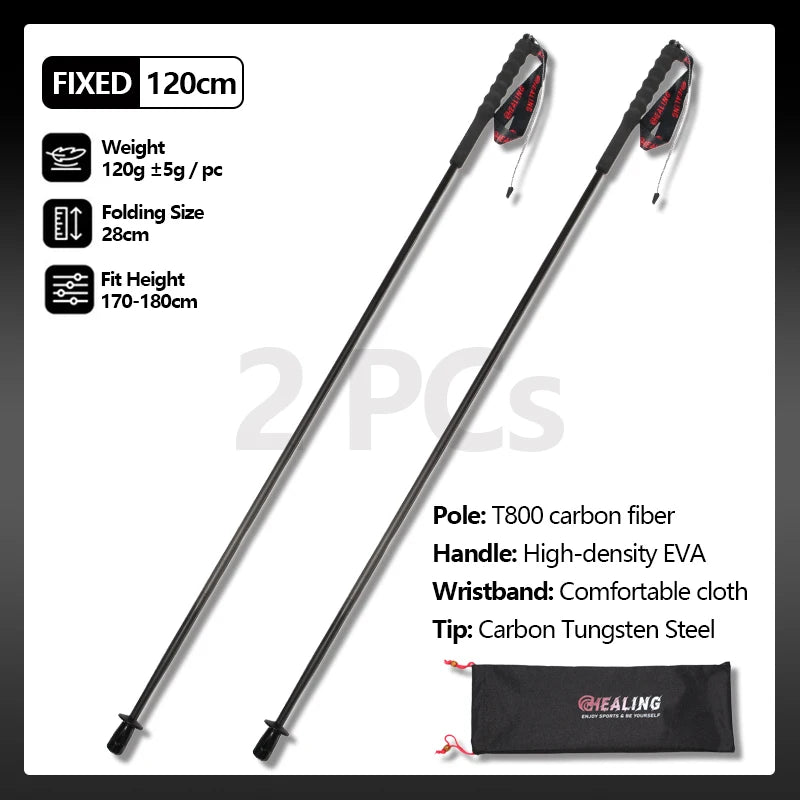 Okhealing Carbon Fiber Foldable Trekking Poles With Antishock Handles