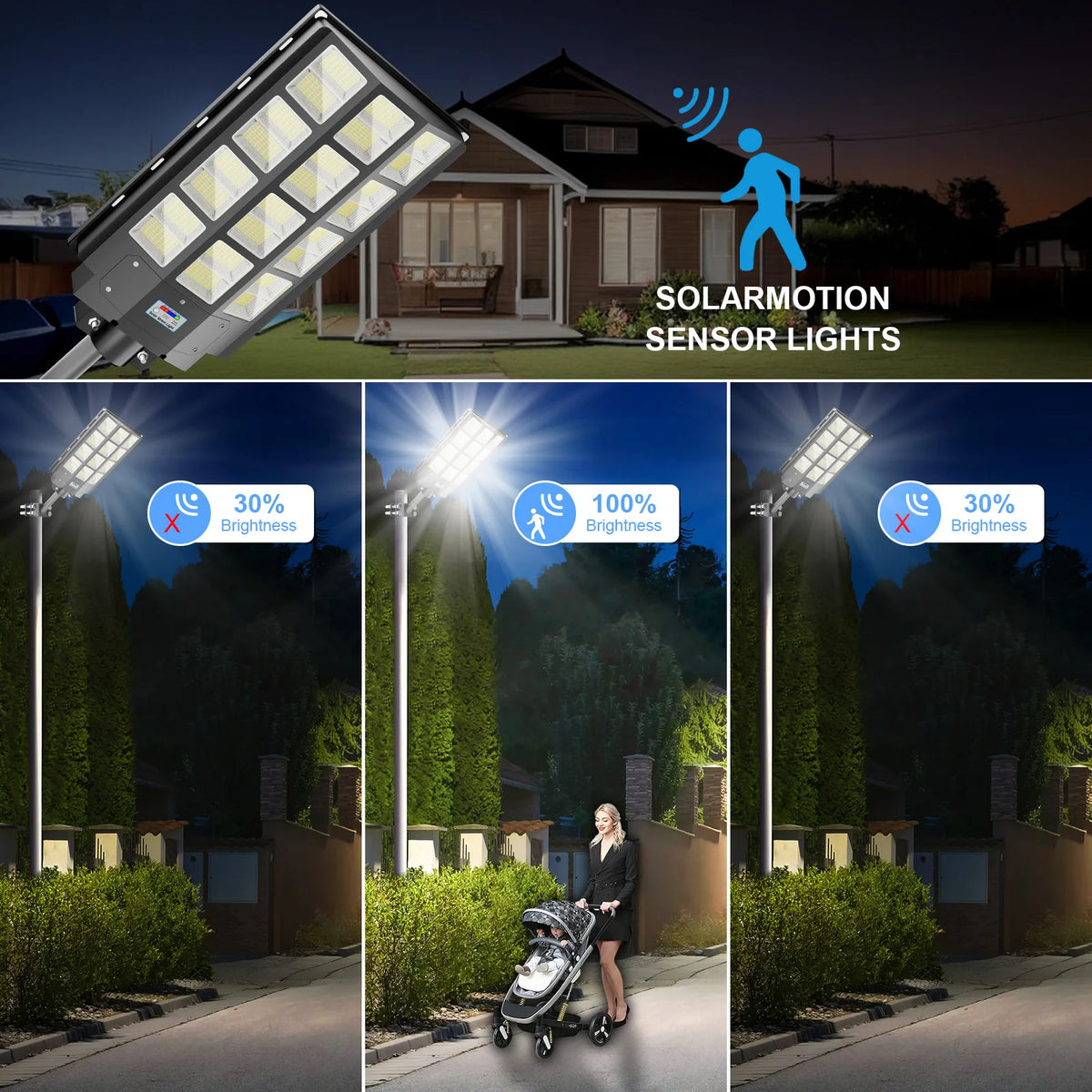 Solar LED Street Lights With Motion Sensor And Remote Control Lights