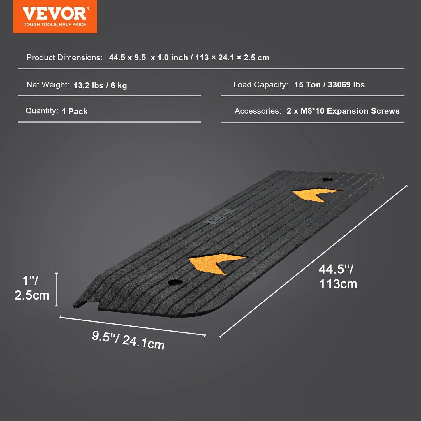 SucceBuy Portable Non-Slip Rubber Driveway Curb Ramps