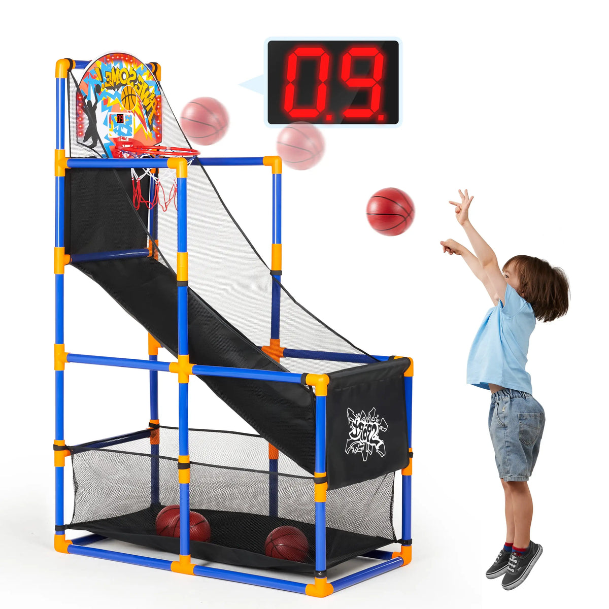 Joyfy LED Scoring Arcade Basketball Game Adjustable Height Hoop