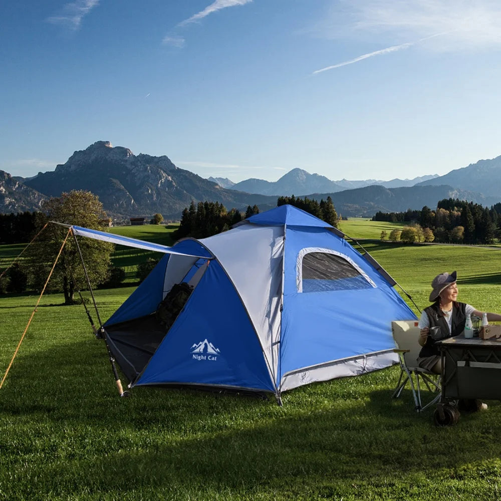 Night Cat Instant Pop Up Camping Tent With Rainfly