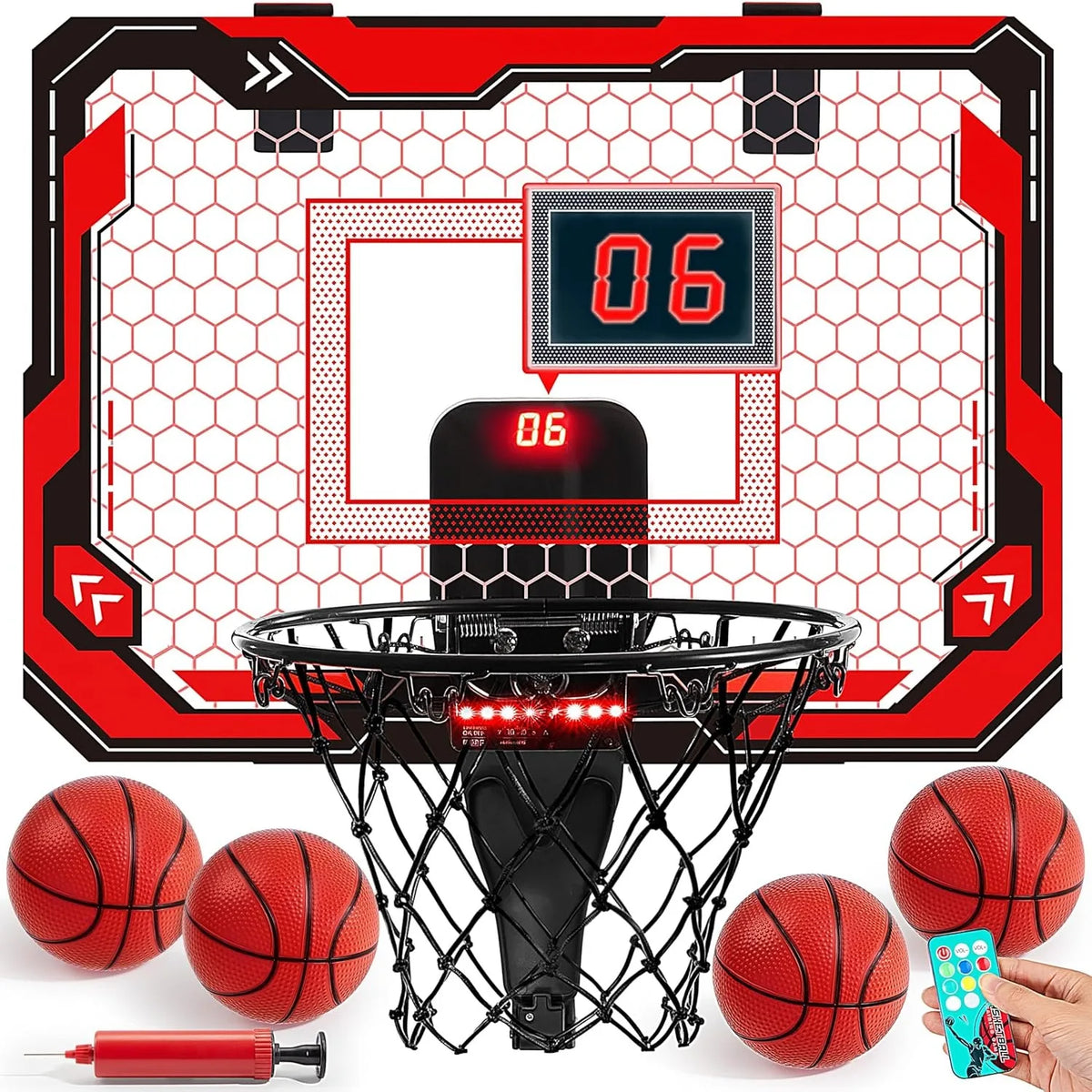 Joyfy Led Indoor Basketball Hoop With Remote And Scoreboard