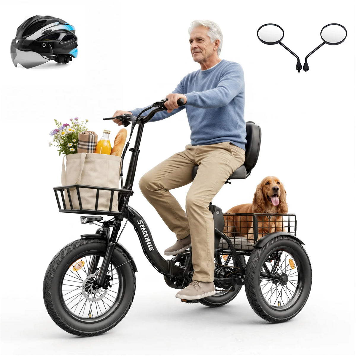 Spacewalk 1200W Electric Trike For Adults Featuring 60 Mile Range
