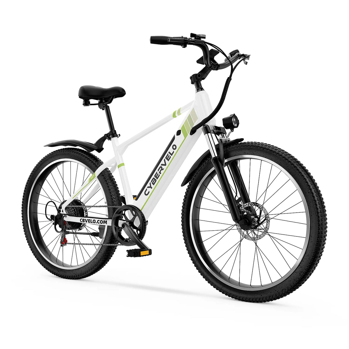 Cybervelo 26" Adult Electric Bicycle 1000W Peak Waterproof 48V Battery 7-Speed Shift for Commute Beach Snow Women's Men's EK3