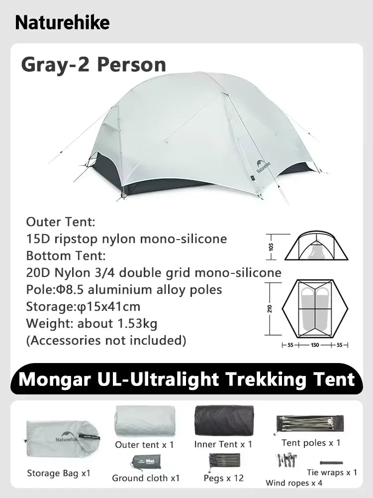 Naturehike Mongar UL Ultralight Double Layer Waterproof Backpacking Tent