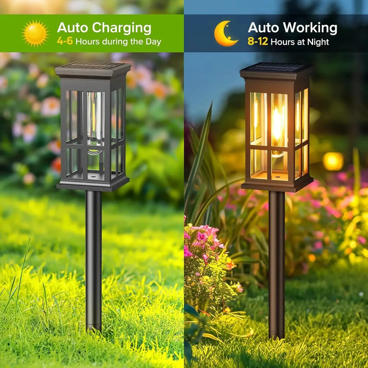 Outdoor Solar Pathway Lights Waterproof LED Landscape Garden Lighting