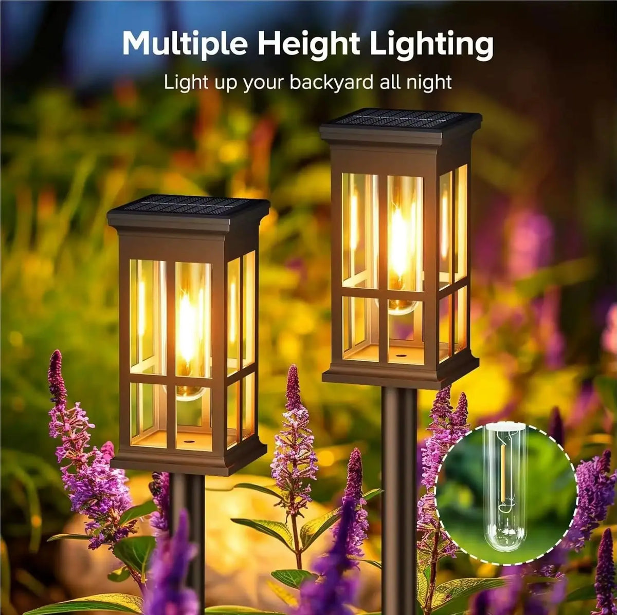 Outdoor Solar Pathway Lights Waterproof LED Landscape Garden Lighting