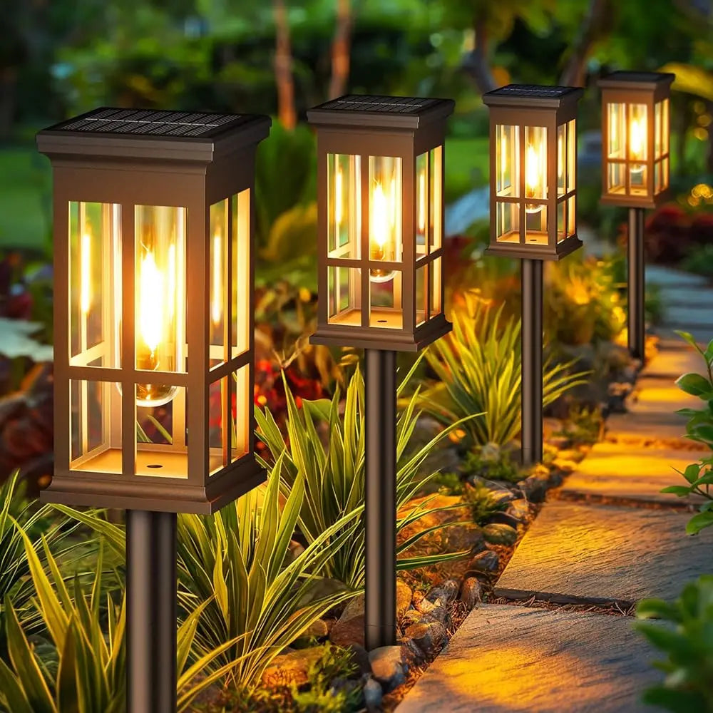 Outdoor Solar Pathway Lights Waterproof LED Landscape Garden Lighting