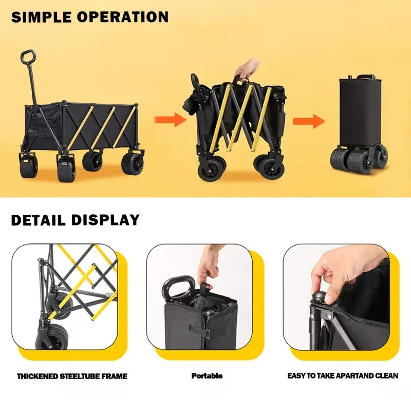 Heavy Duty Folding Wagon Cart For Camping And Outdoor Use