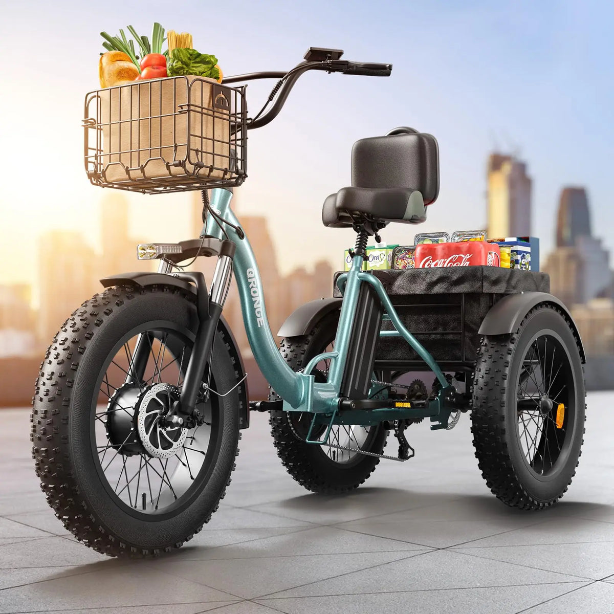 Qronge Adult Electric Tricycle 960W Peak Motor Fat Tire