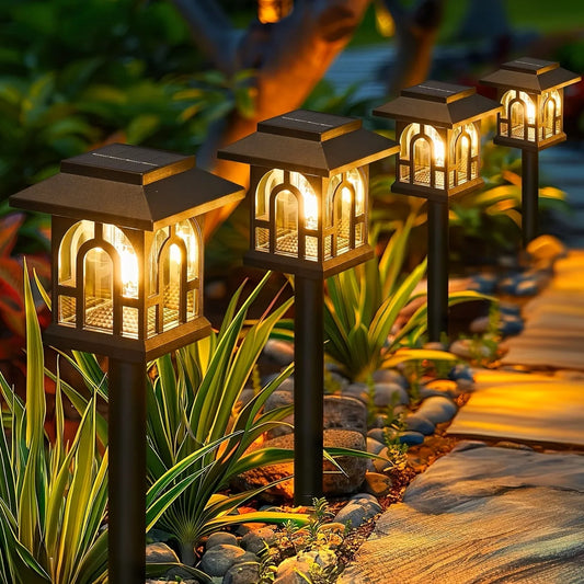 Solar Powered Pathway Lights Outdoor Waterproof LED Garden Decor