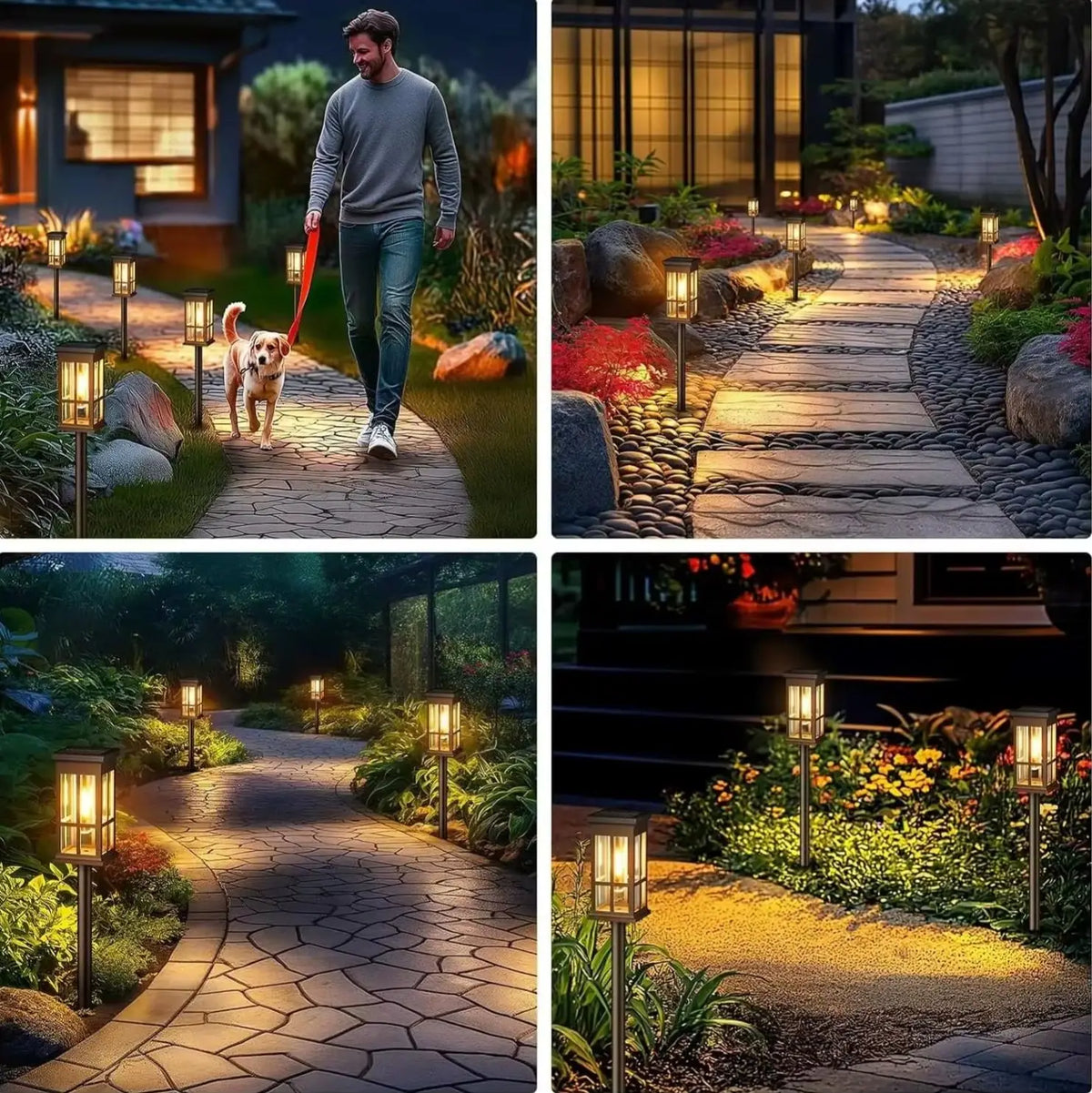 Outdoor Solar Pathway Lights Waterproof LED Landscape Garden Lighting