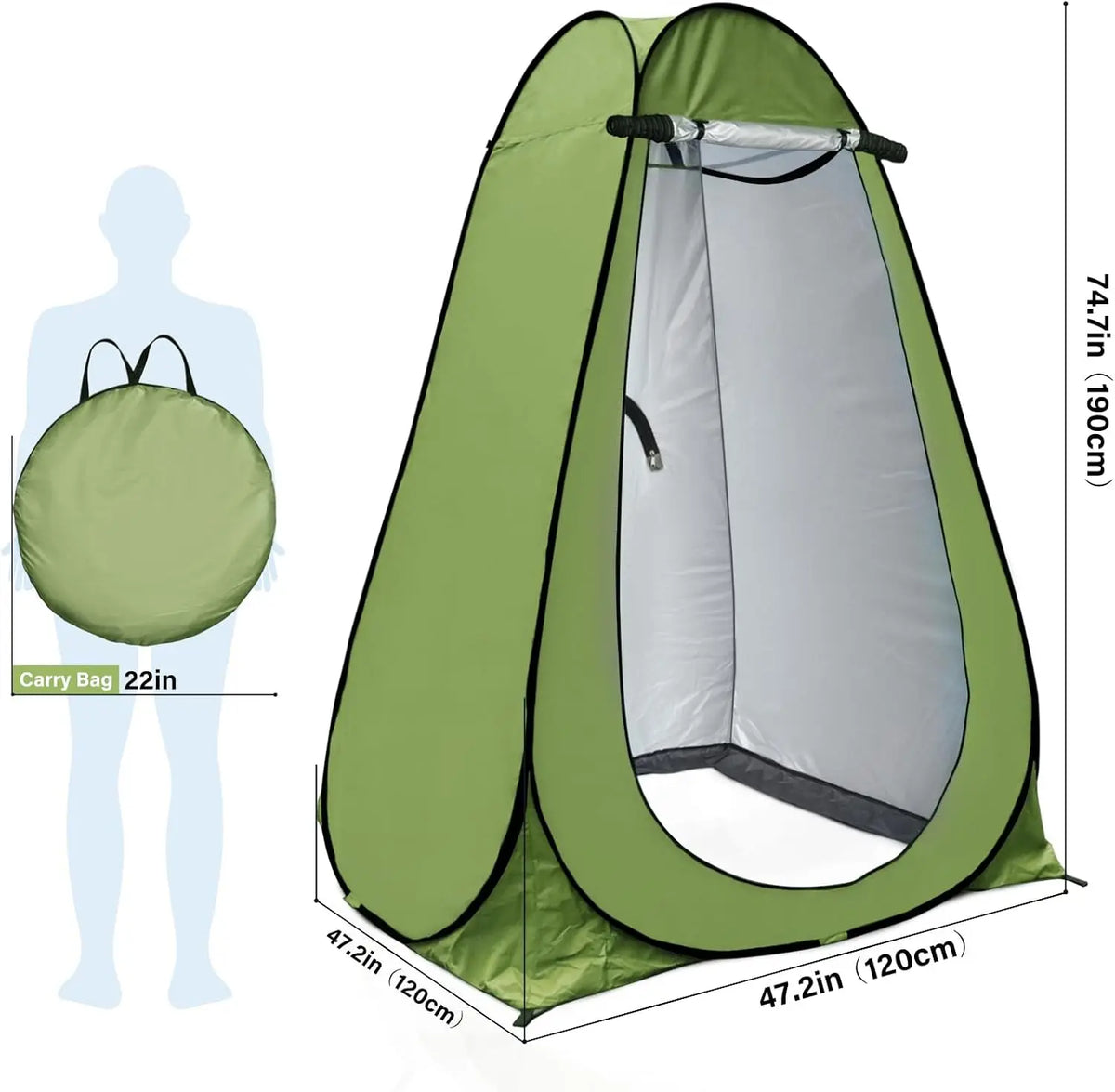 Pop Up Privacy Shower Tent With Portable Changing Room