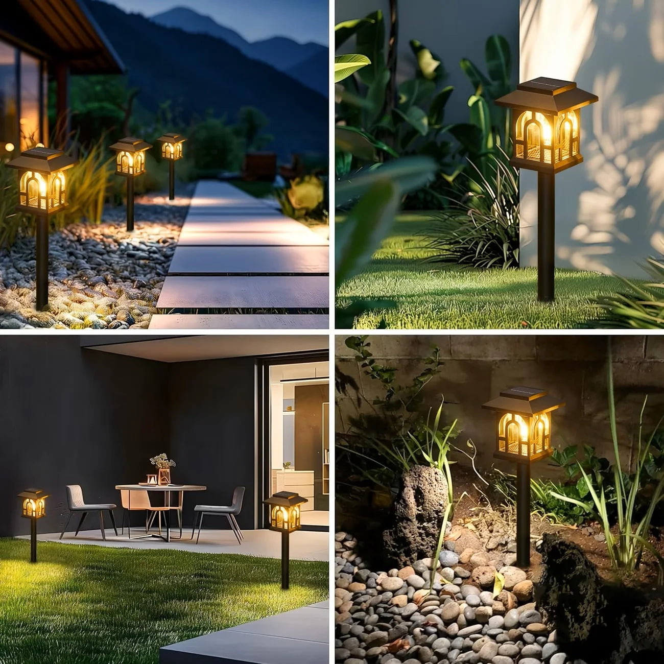 Solar Powered Pathway Lights Outdoor Waterproof LED Garden Decor
