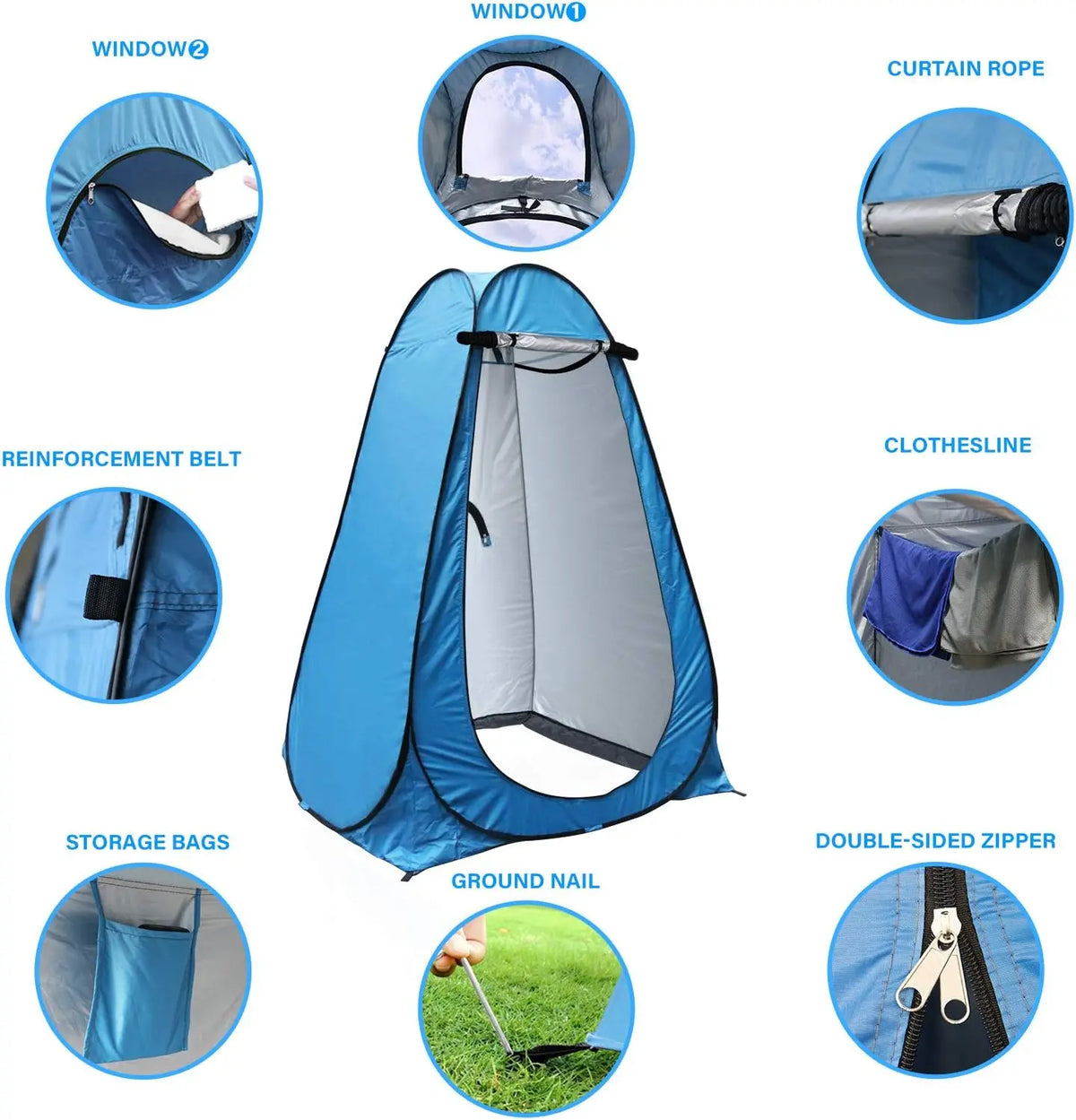 Pop Up Privacy Shower Tent With Portable Changing Room