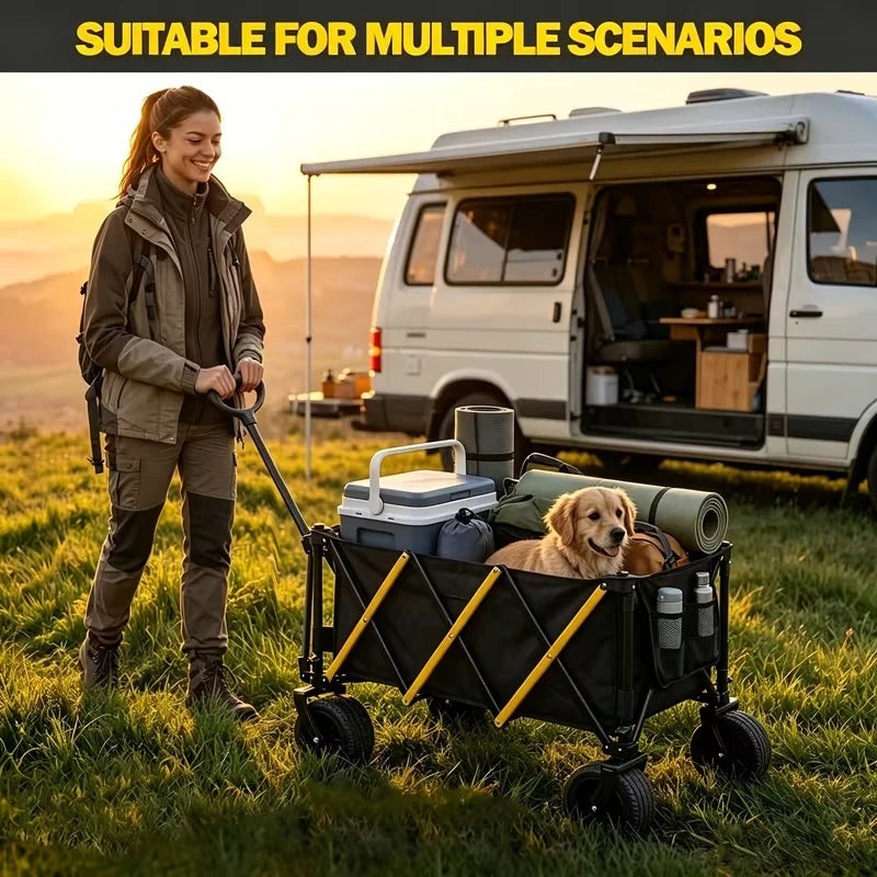Heavy Duty Folding Wagon Cart For Camping And Outdoor Use