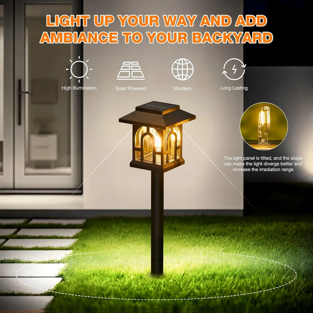 Solar Powered Pathway Lights Outdoor Waterproof LED Garden Decor