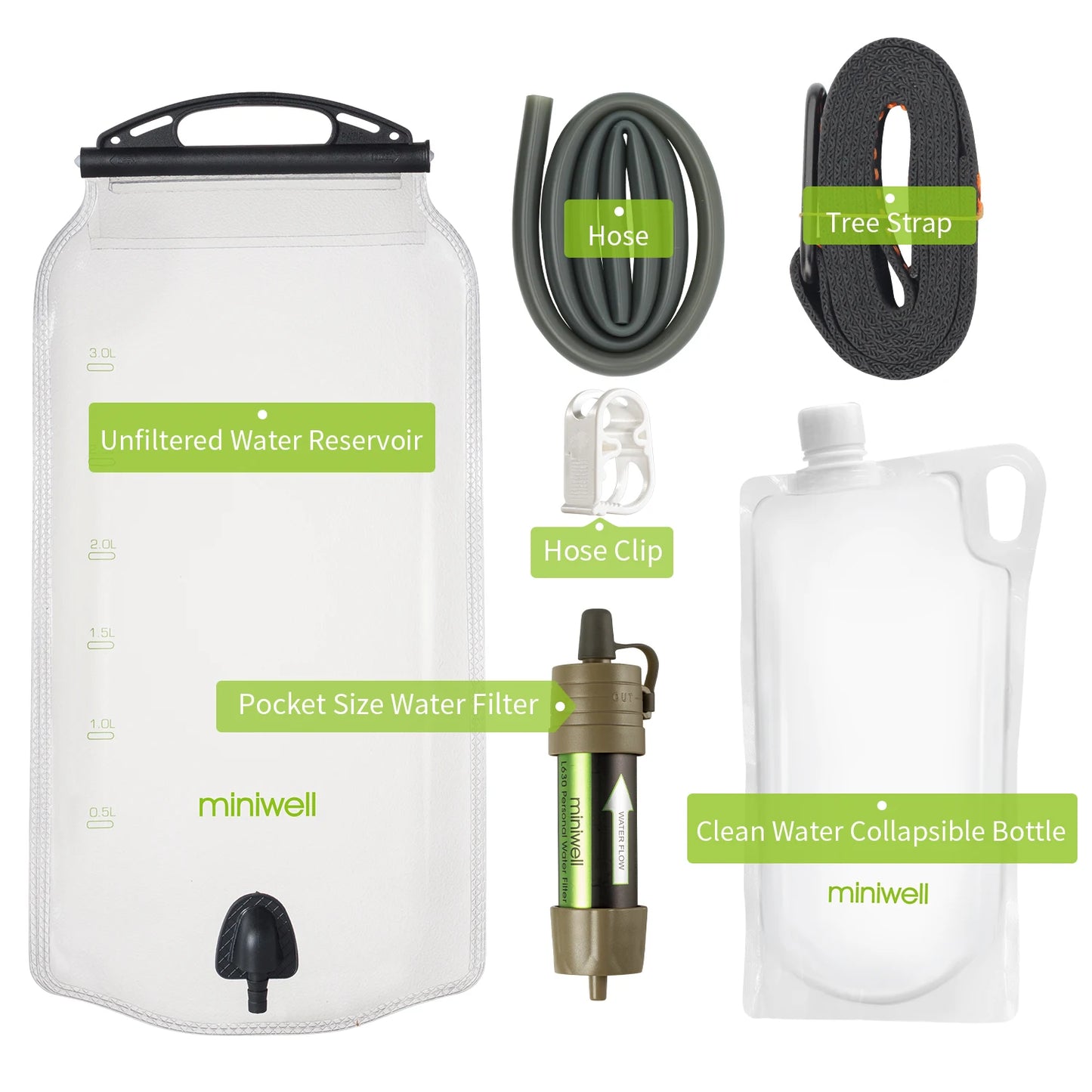 Miniwell L630 Personal Water Filter Straw For Camping Survival
