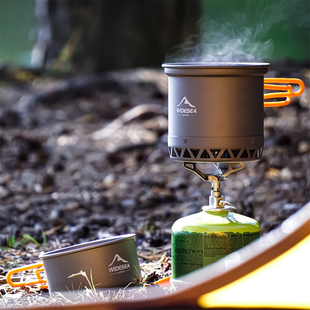 Widesea Foldable Aluminum Camping Cookware Set For Outdoors