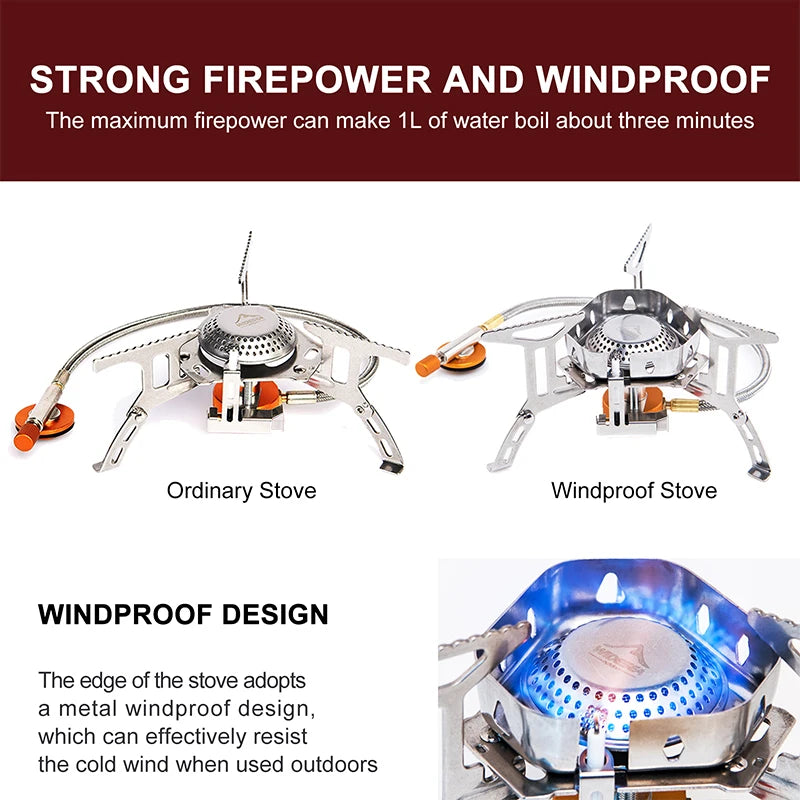 Widesea Portable Butane Camping Stove With Windproof Burner
