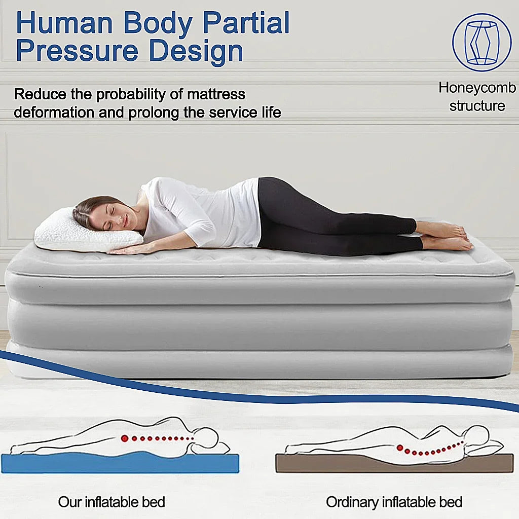 2 Person Built In Pump Camping Mattress PVC Inflatable Thickened Design