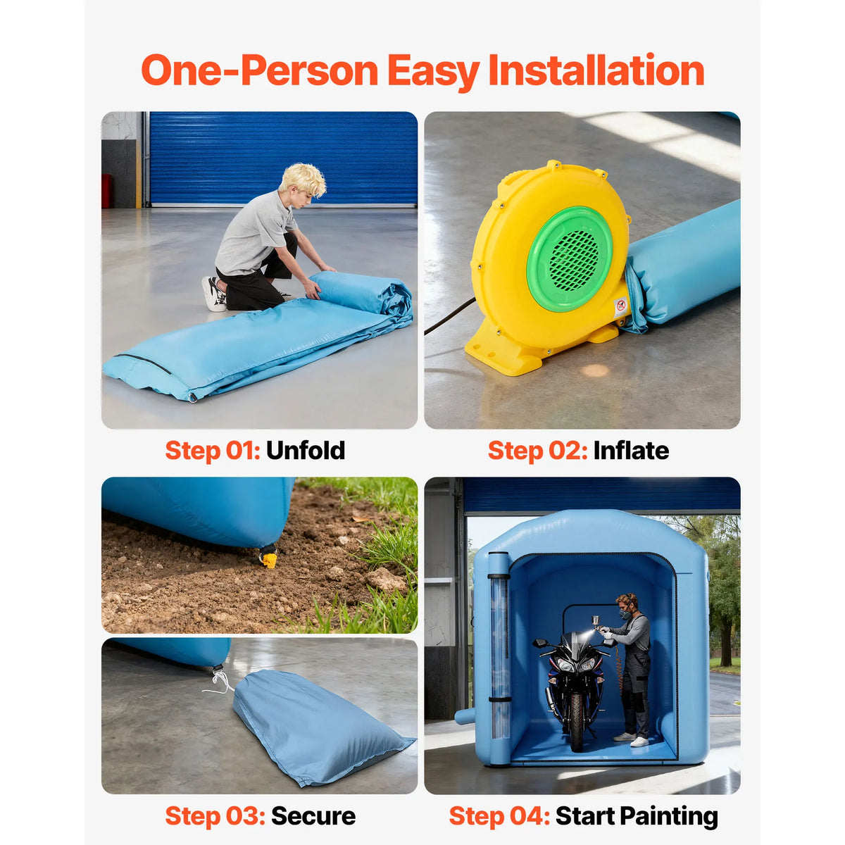 SucceBuy Inflatable Paint Booth With Blower And Air Filtration