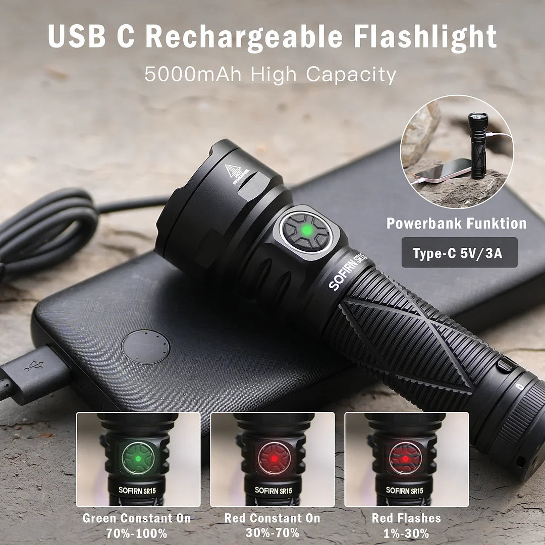 Sofirn SR15 Rechargeable LED Flashlight 4500 Lumens