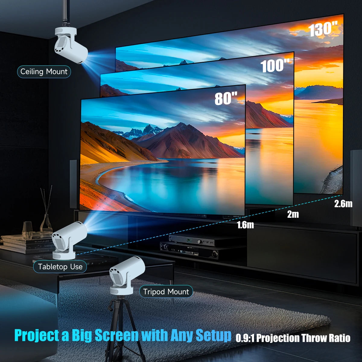 Magcubic HY300 Pro Smart Home Theater Projector With Speaker