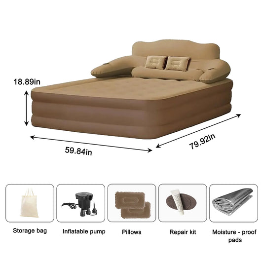 2 Person Built In Pump Camping Mattress PVC Inflatable Thickened Design