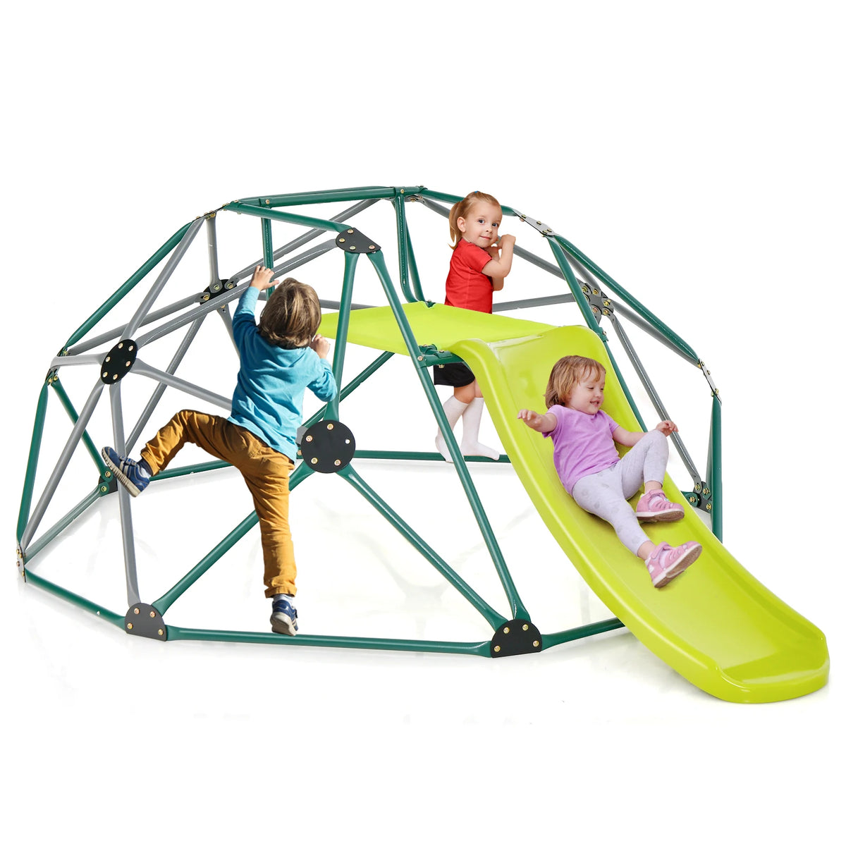 MULTIGOT Kids Outdoor Climbing Dome With Slide Jungle Gym