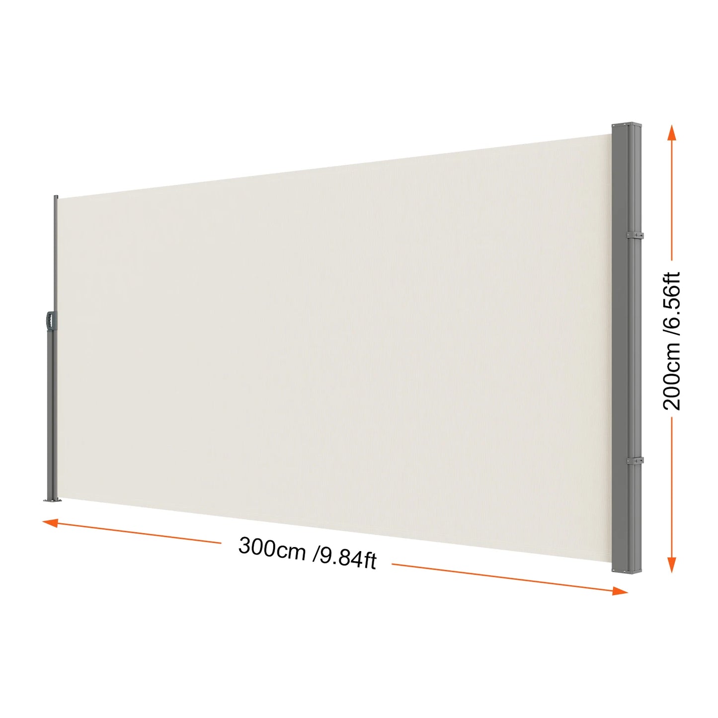 SucceBuy Retractable Polyester Patio Privacy Screen Awning