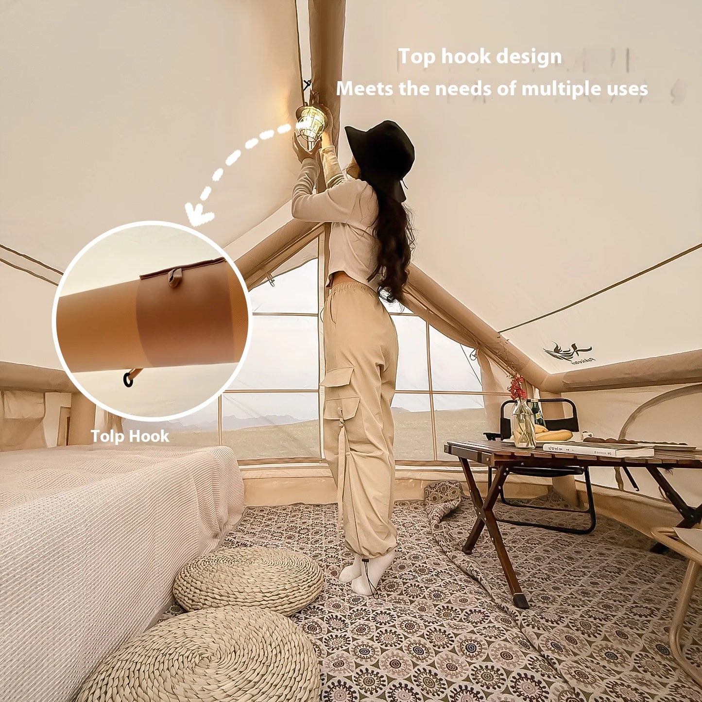Pakicetus Luxury Inflatable Camping Tent With Integrated Stove Port