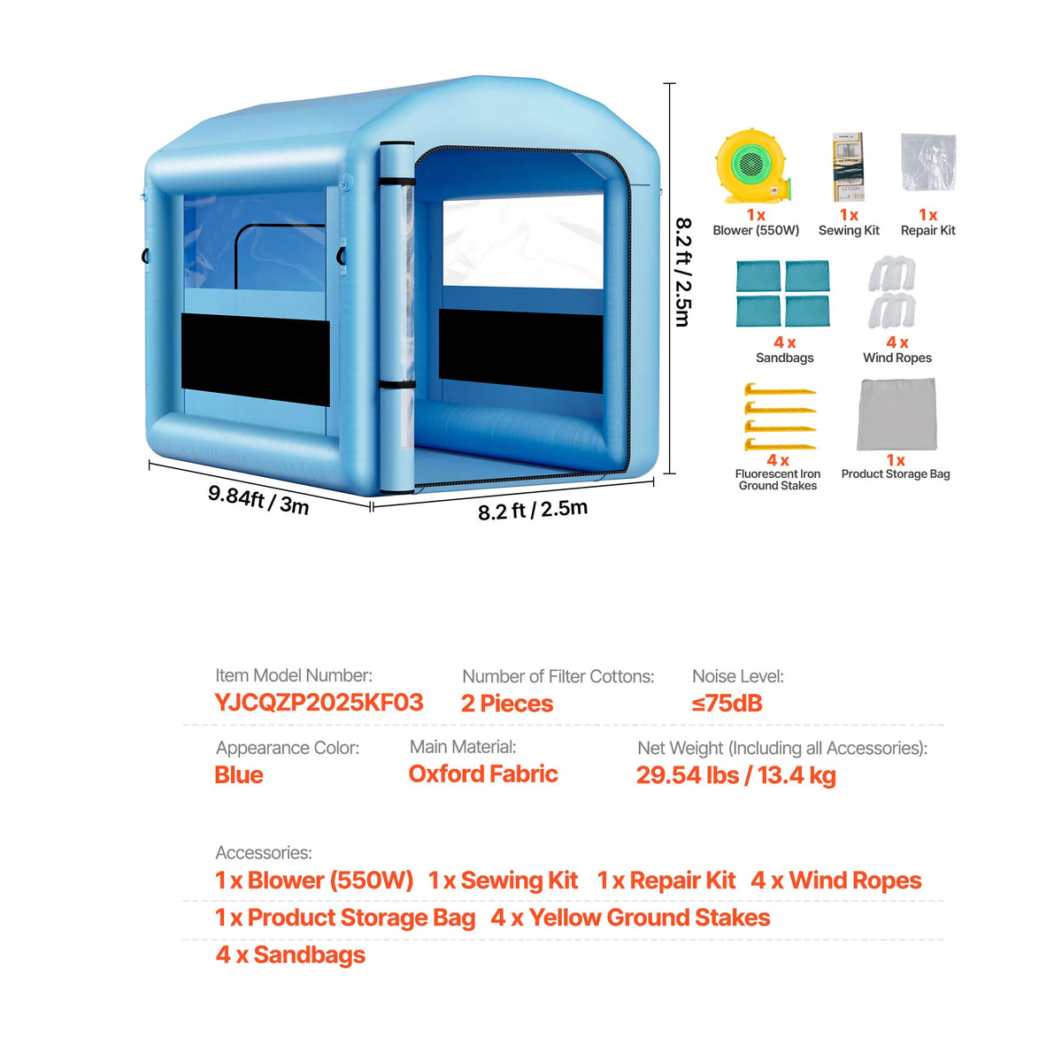 SucceBuy Inflatable Paint Booth With Blower And Air Filtration