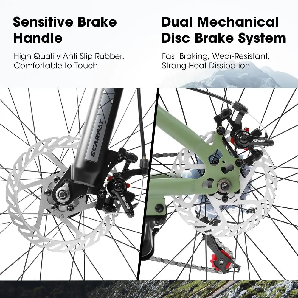 Teen Mountain Bike With Carbon Steel Frame And Disc Brakes