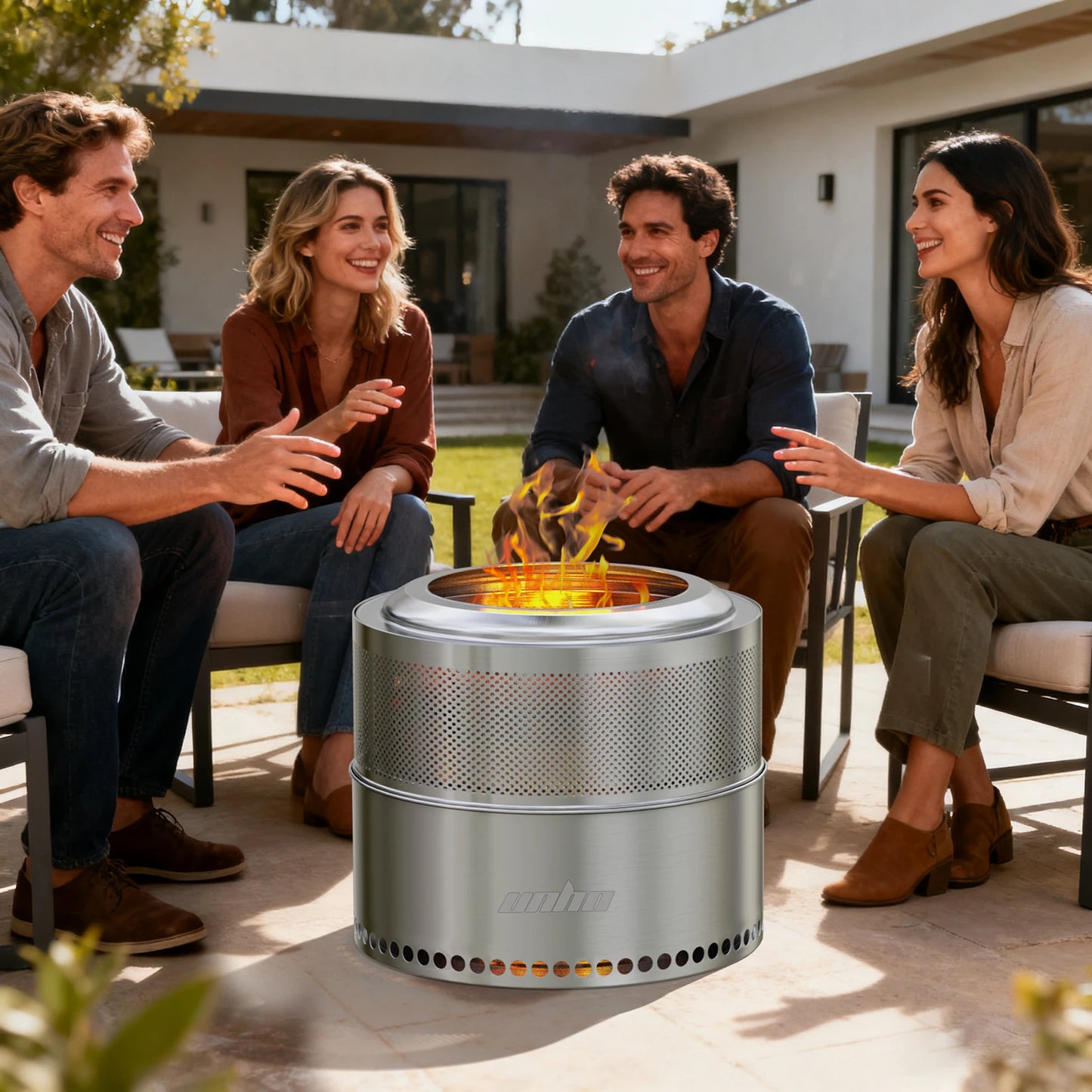 Portable Stainless Steel Smokeless Fire Pit With Carry Bag