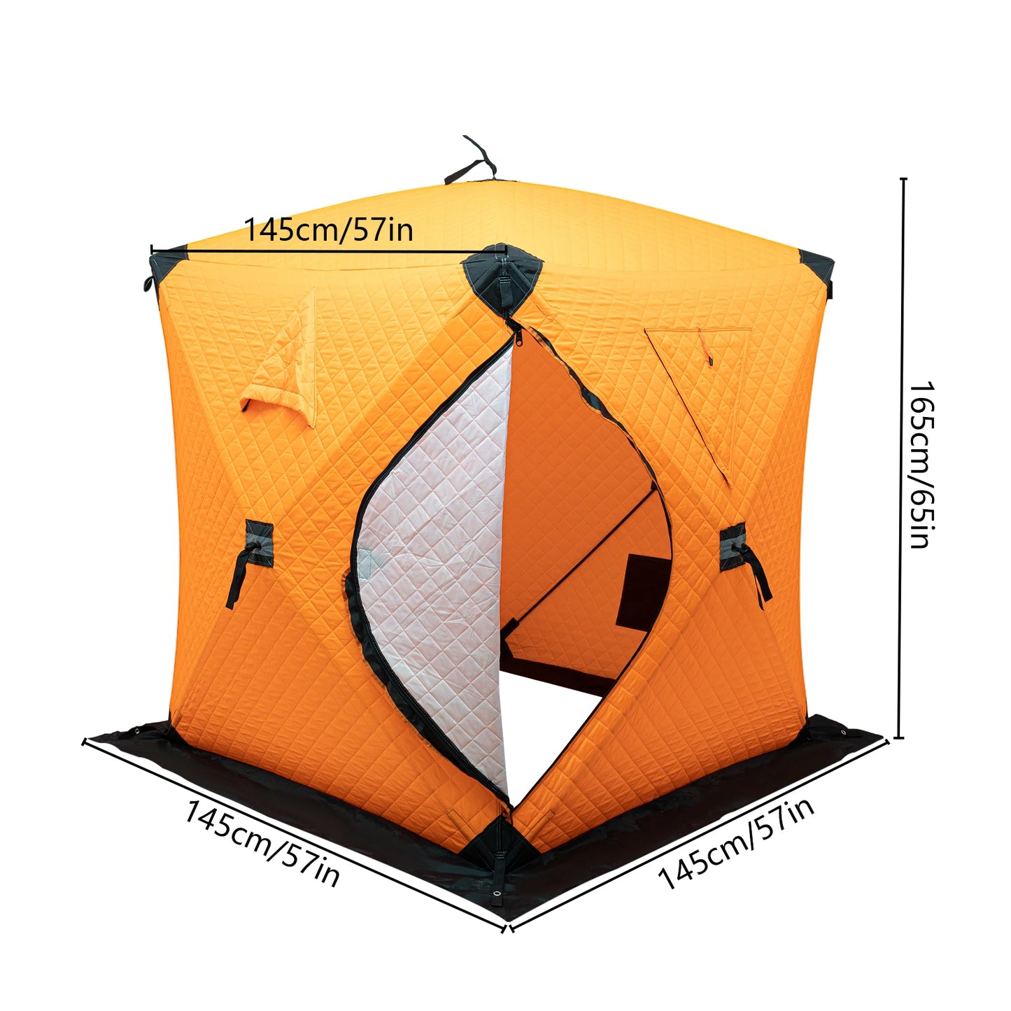 Bymaocar Ice Fishing Tent Thermal Windproof Shelter Dual Zipper Oxford