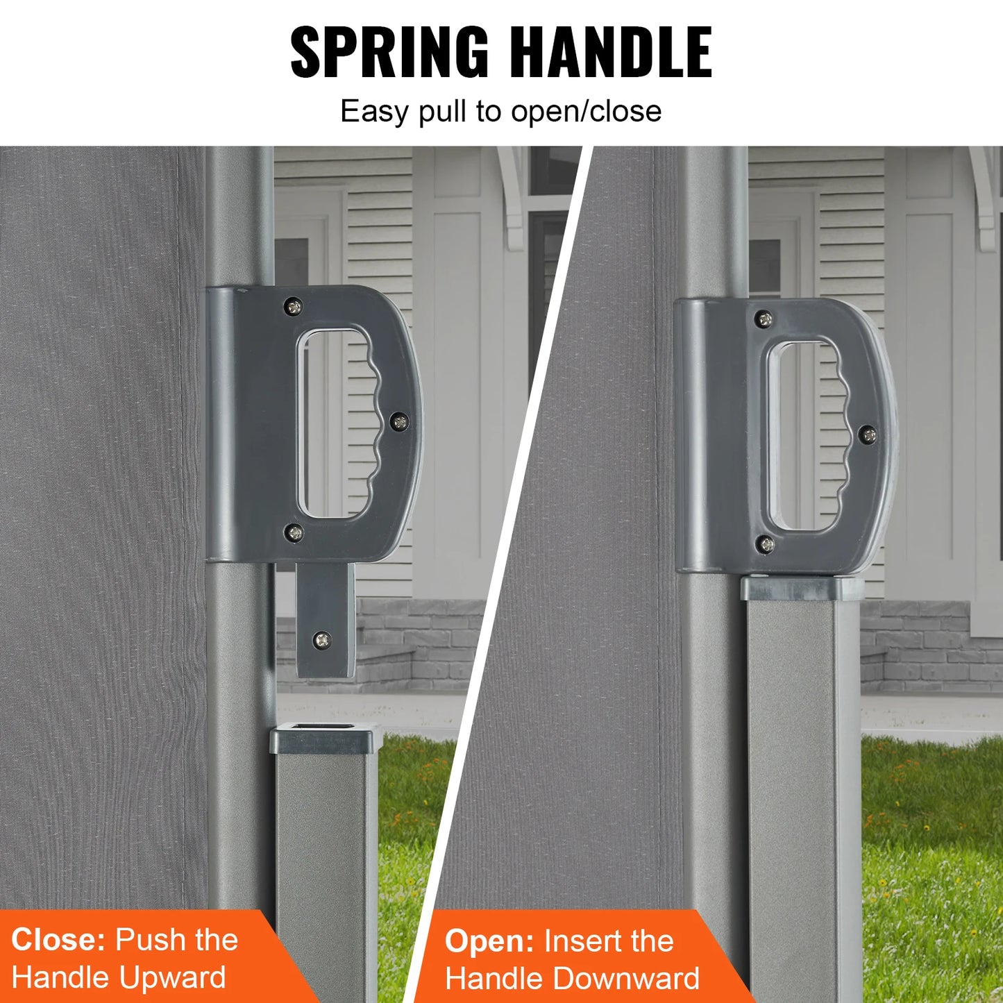 SucceBuy Retractable Polyester Patio Privacy Screen Awning