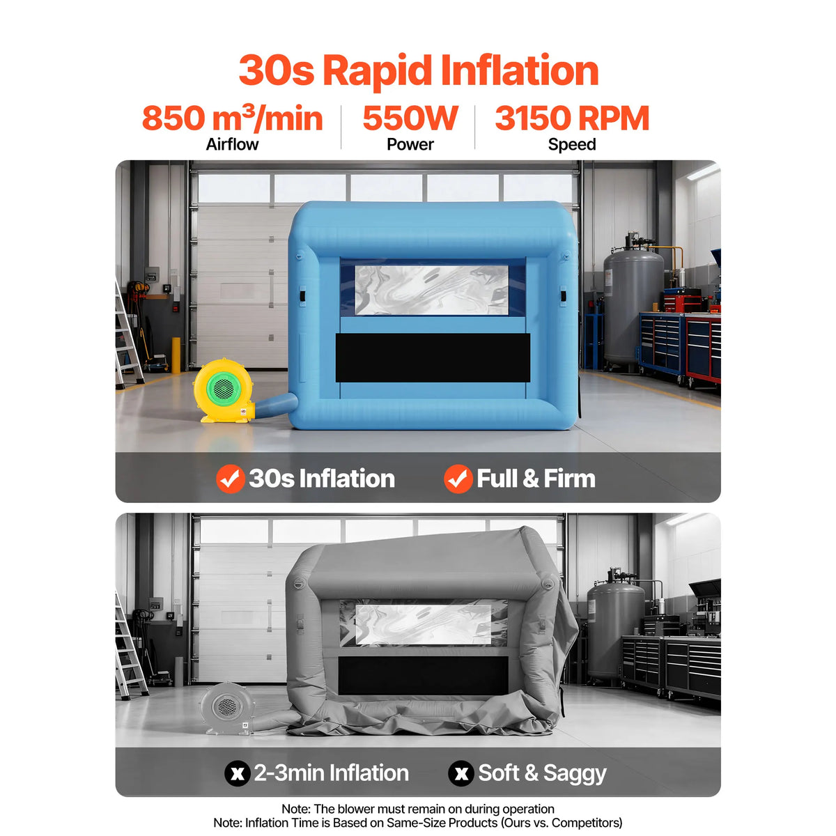 SucceBuy Inflatable Paint Booth With Blower And Air Filtration