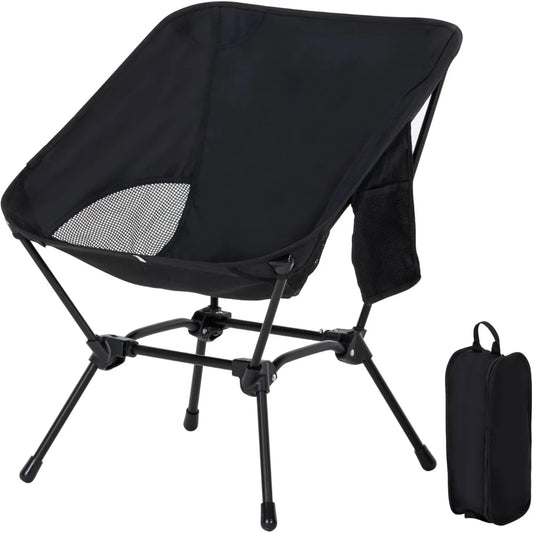 Portable Lightweight Foldable Camping Chair for Adults with Breathable Mesh and Storage Pocket