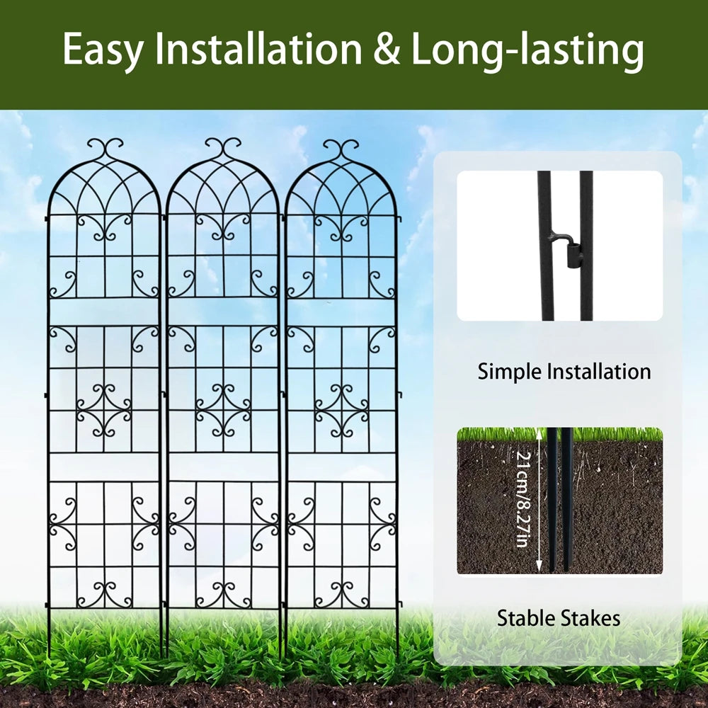 Tall Rustproof Metal Garden Trellis For Climbing Plants