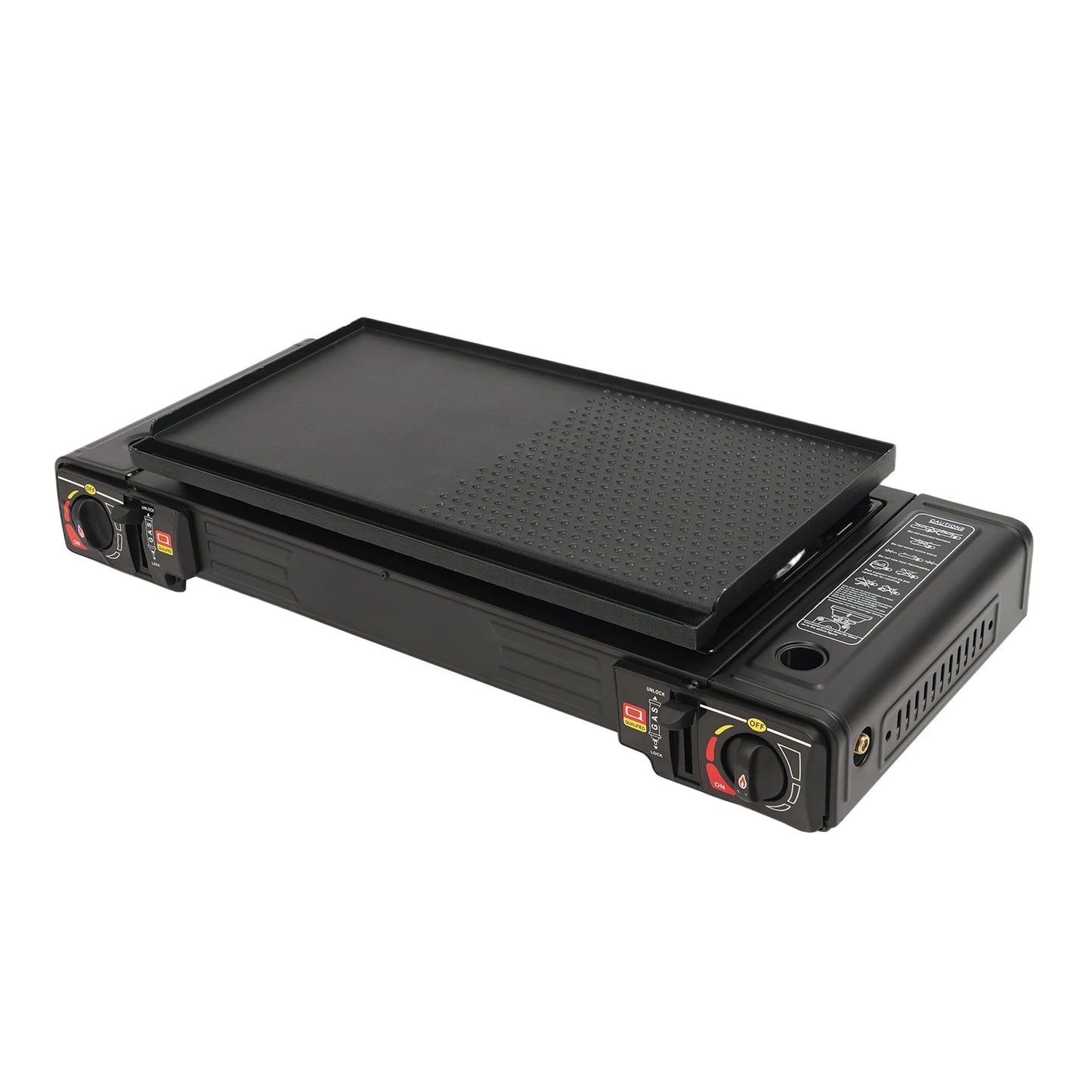 Portable Double Burner Gas Stove With Piezo Ignition And Case
