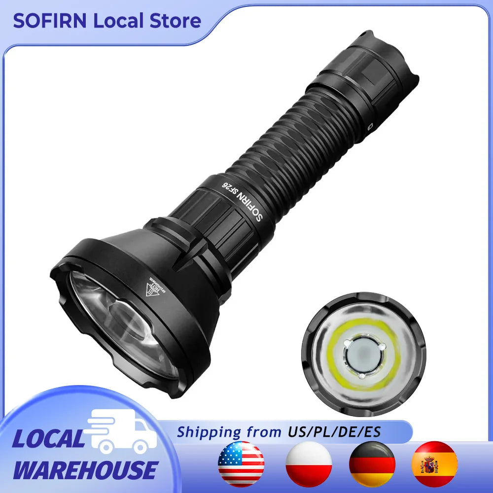 Sofirn SF26 SFT40 Led Tactical Flashlight Rechargeable Power Bank 21700