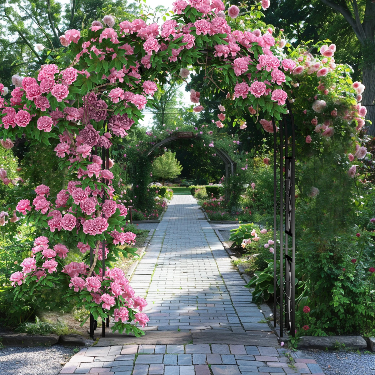 Heavy Duty Metal Garden Arbor Plant Arch Trellis Frame